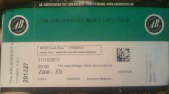 The Jon Spencer Blues Explosion - Ancienne Belgique, Brussels, Belgium (11 December 2012)