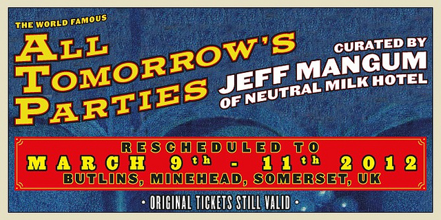 The Jon Spencer Blues Explosion - All Tomorrow's Parties, Butlins, Minehead, Somerset, UK (9-11 March 2012) - Rescheduled Poster