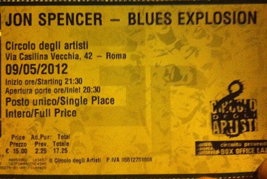 Jon Spencer Blues Explosion - Circolo Degli Artisti, Roma, Italy (9 May 2012)