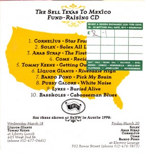 V/A feat. Pussy Galore - The Sell Texas To Mexico Fund-Raising CD (CD, US)  - Cover