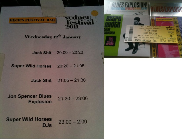 The Jon Spencer Blues Explosion - Becks Festival Bar, Sydney, Australia (12 January 2011)