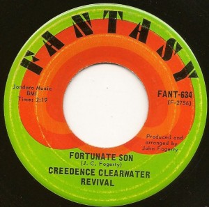 Creedence Clearwater Revival - Fortunate Son / Down on The Corner (7", US) - Label - Side A