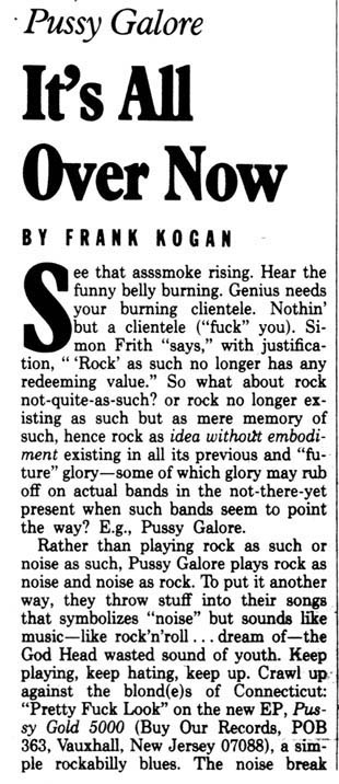 Pussy Galore - It's All Over Now (PRESS, US)