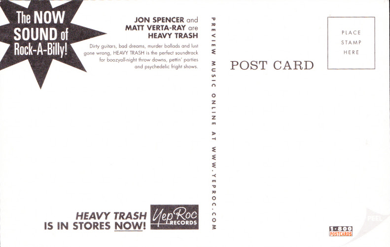 Heavy Trash (POSTCARD, US) - Rear