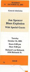 Jon Spencer Blues Explosion - Richard's on Richards, Vancouver, B.C., Canada (16 October 2001)