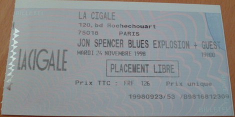 The Jon Spencer Blues Explosion - La Cigale, Paris (24 November 1998)