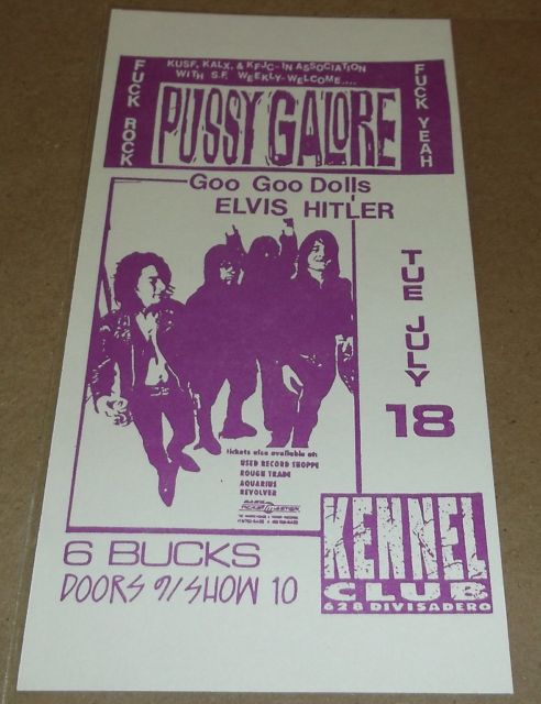 Pussy Galore - Kennel Club, San Francisco, CA, US (18 July 1989)