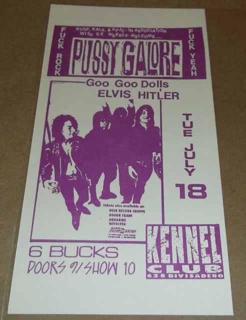 Pussy Galore - Kennel Club, San Francisco, CA, US (18 July 1989)