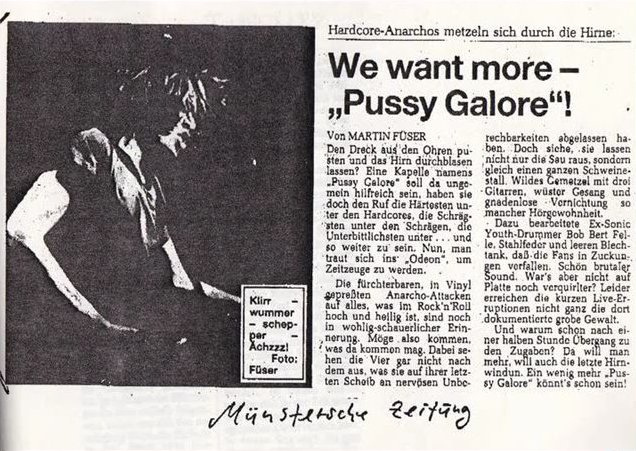 Pussy Galore - Münstersche Zeitung: We Want More - "Pussy Galore"! (PRESS, GERMANY)