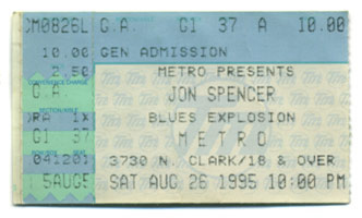 Jon Spencer Blues Explosion -  The Metro, Chicago, IL, US (26 August 1995)