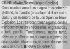 Crunt - Ruta 66: Swine / Sexy [Review] (PRESS, SPAIN) - Review