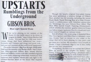 Gibson Bros. – Pulse: Upstarts – Rumblings From the Underground: Gibson Bros. – Blue Light Special Blues [300 Words] (PRESS, US)