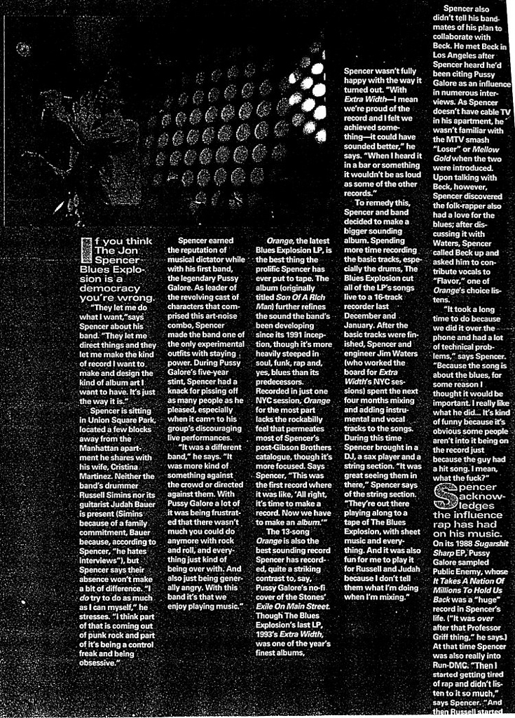 Jon Spencer Blues Explosion - Magnet: Full Grown (PRESS, US) - 2