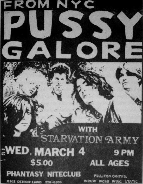 Pussy Galore - Phantasy Niteclub, Cleveland, US  (4 March 1987)