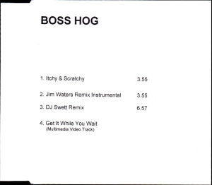 Boss Hog - Itchy & Scratchy [Promo] (CD, UK)  - Cover Insert