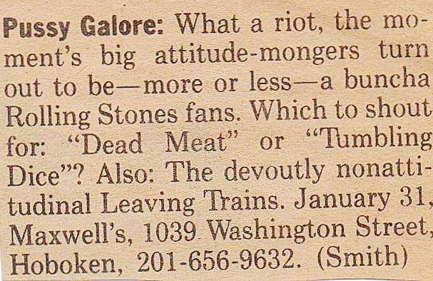 Pussy Galore – Maxwell’s, New York, NY, US (31 January 1987)