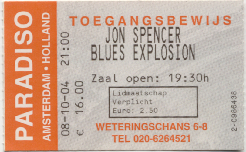 The Jon Spencer Blues Explosion - Paradiso, Amsterdam, Netherlands (8 October 2004)