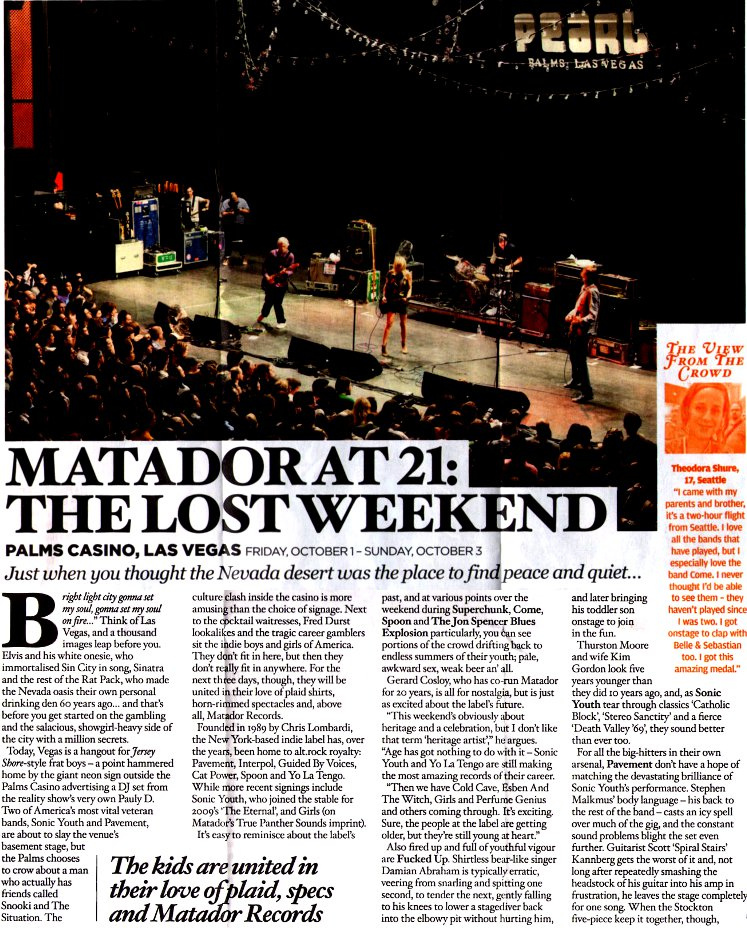 Jon Spencer Blues Explosion - NME: Matador at 21: The Lost Weekend (PRESS, UK)