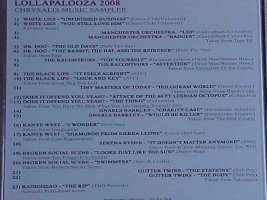 V/A feat. Tiny Masters of Today - Lollopolooza 2008: Chrysalis Music Sampler (CD, US) - Rear