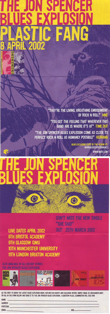 Jon Spencer Blues Explosion - Plastic Fang [#2] (FLYER, UK) 