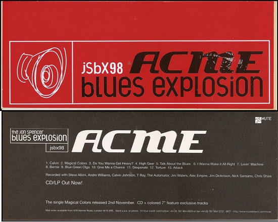 The Jon Spencer Blues Explosion - Acme (STICKER, UK)