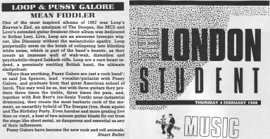 Pussy Galore - London Student: Mean Fiddler (PRESS, UK)