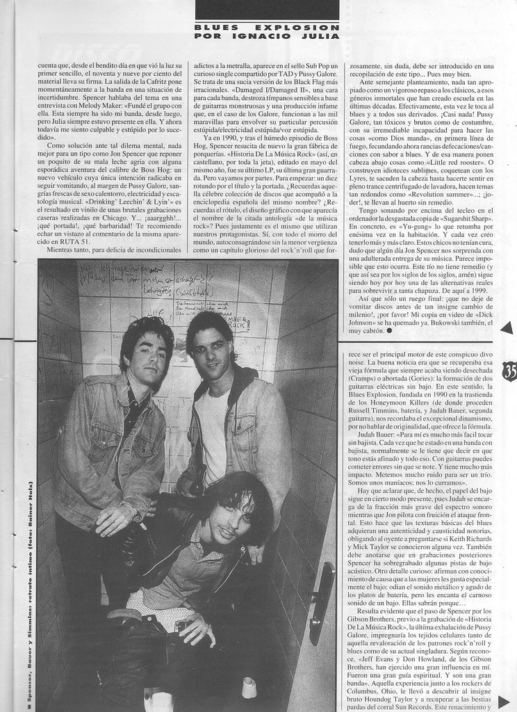 V/A feat. Pussy Galore / The Jon Spencer Blues Explosion - Cronincas de Suiedad / Baad Vibrations!!! (PRESS, SPAIN)