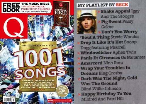 V/A feat. Pussy Galore - Q: 1001 Songs To Download Now - My Playlist by Beck (PRESS, UK)