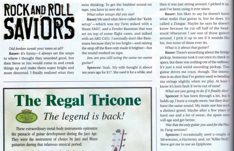 The Jon Spencer Blues Explosion - Guitar Player: Cover / Feature (PRESS, US)