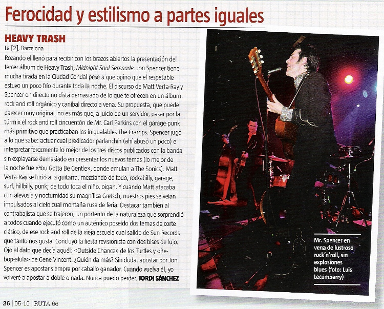 Heavy Trash - Ruta 66: Barcelona (PRESS, SPAIN)