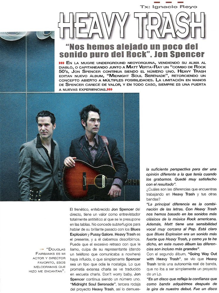 Heavy Trash - Popular 1: Interview (PRESS, SPAIN)