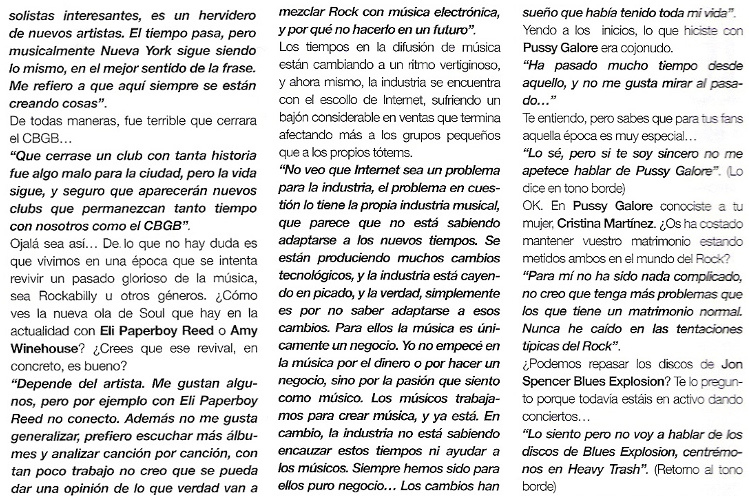 Heavy Trash - Popular 1: Interview (PRESS, SPAIN)