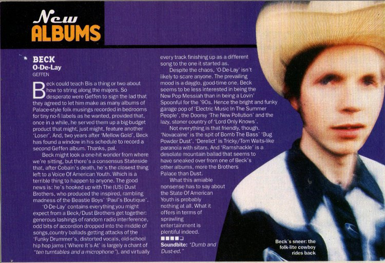 Beck / Fred Schneider - Select: Odelay [Review / Advert] (PRESS, UK) - Review