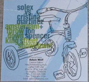 Solex vs Cristina Martinez + Jon Spencer - Amsterdam Showdown King Street Throwdown! [Promo] (CD, US) - Cover