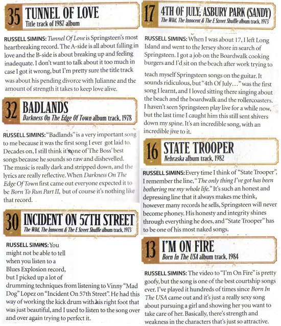 Russell Simins - Uncut: Thunder Road: Bruce Springsteen’s 40 Greatest Songs (PRESS, UK)