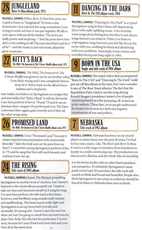 Russell Simins - Uncut: Thunder Road: Bruce Springsteen’s 40 Greatest Songs (PRESS, UK)