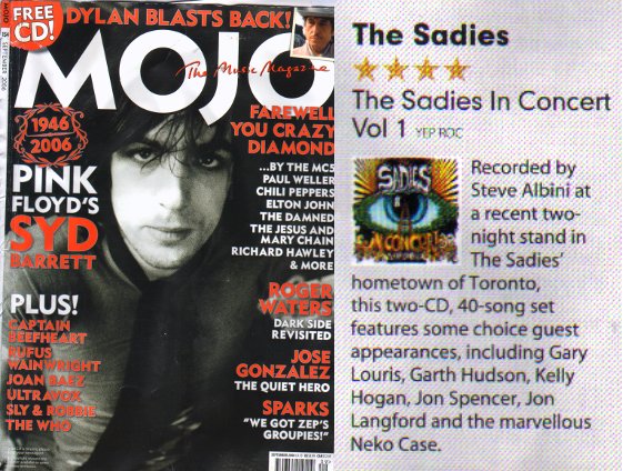 The Sadies - Mojo: In Concert Volume One [Review] (PRESS, UK)