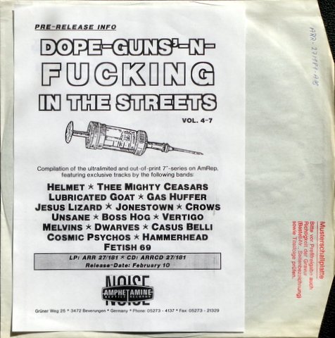 V/A feat. Boss Hog - Dope-Guns-'N-Fucking In The Streets 4 - 7 [Test Pressing] (LP, GERMANY)