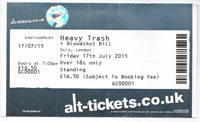Heavy Trash - Oslo Hackney, London, UK (17 July 2015) - Ticket