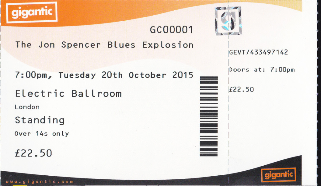 The Jon Spencer Blues Explosion - Electric Ballroom, London, UK (20 October 2015)