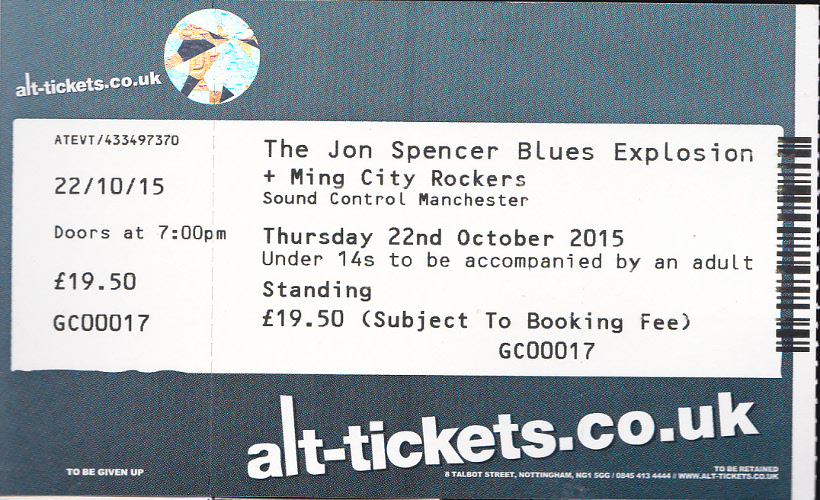 The Jon Spencer Blues Explosion – Sound Control, Manchester, UK (22 October 2015) - Tickets