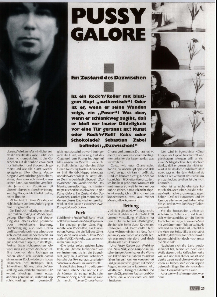 Pussy Galore - Spex: Ein Zustand des Dazwischen (PRESS, GERMANY) - Page Two