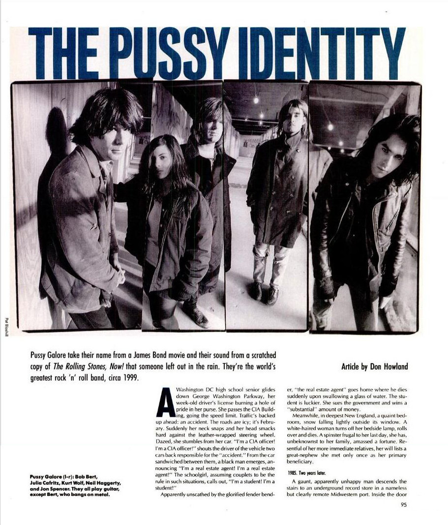 Pussy Galore - Spin: The Pussy Identity (PRESS, US) - Page 1
