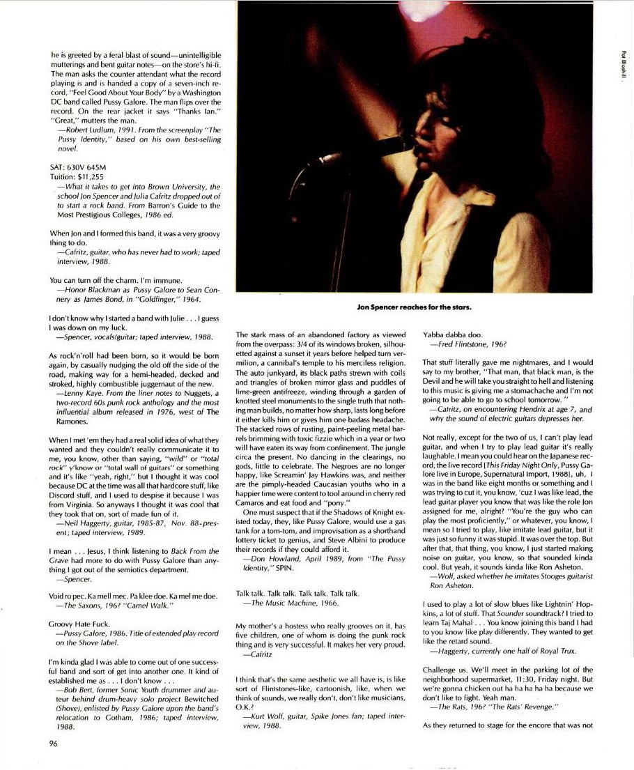 Pussy Galore - Spin: The Pussy Identity (PRESS, US) - Page 3