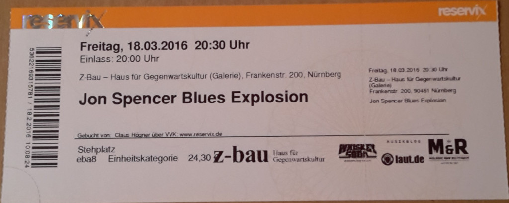 The Jon Spencer Blues Explosion - Z-Bau, Nürnberg, Germany (18 March 2016)
