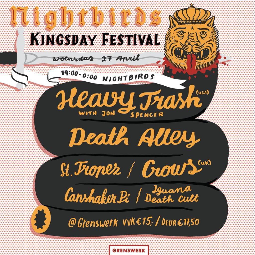 Heavy Trash – Nightbirds Kingsday Festival, Poppodium Grenswerk, Peperstraat, Netherlands (27 April 2016)