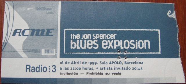 The Jon Spencer Blues Explosion - Sala Apolo, Barcelona, Spain (16 April 1999)