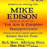 Mike Edison and The Interstellar Rendezvous Band - The Treehouse at 2A, New York City, NY, US (22 May 2016)