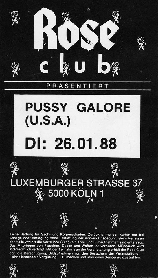 Pussy Galore - Rose Club, Köln, Germany (26 January 1988)