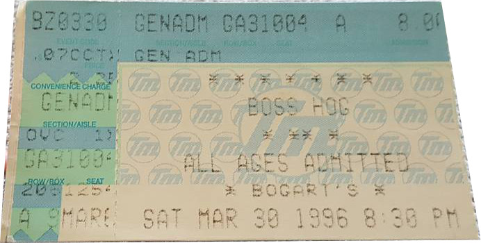 Boss Hog - Bogart's, Cincinnati, OH, US (30 March 1996)